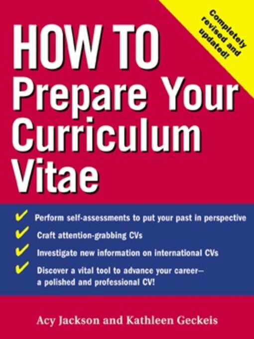 Title details for How to Prepare Your Curriculum Vitae by Acy Jackson - Available